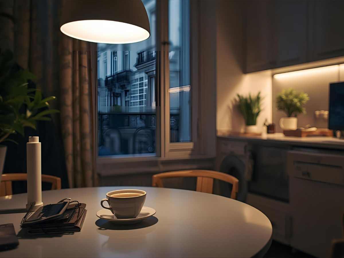 Entrée d’appartement bien rangée avec sac et clés prêts pour le lendemain matin