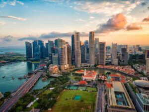 Vue aérienne de Singapour