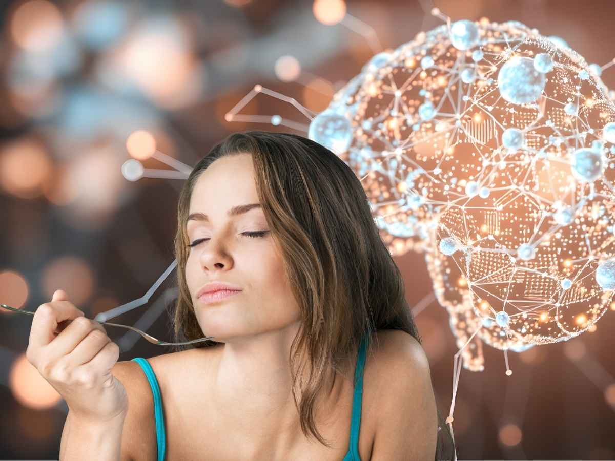 femme qui mange, effects sur le cerveau