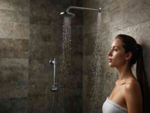 femme sous la douche